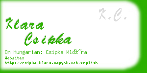 klara csipka business card